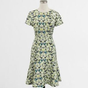 J. Crew Floral Printed Flare Midi Dress 2